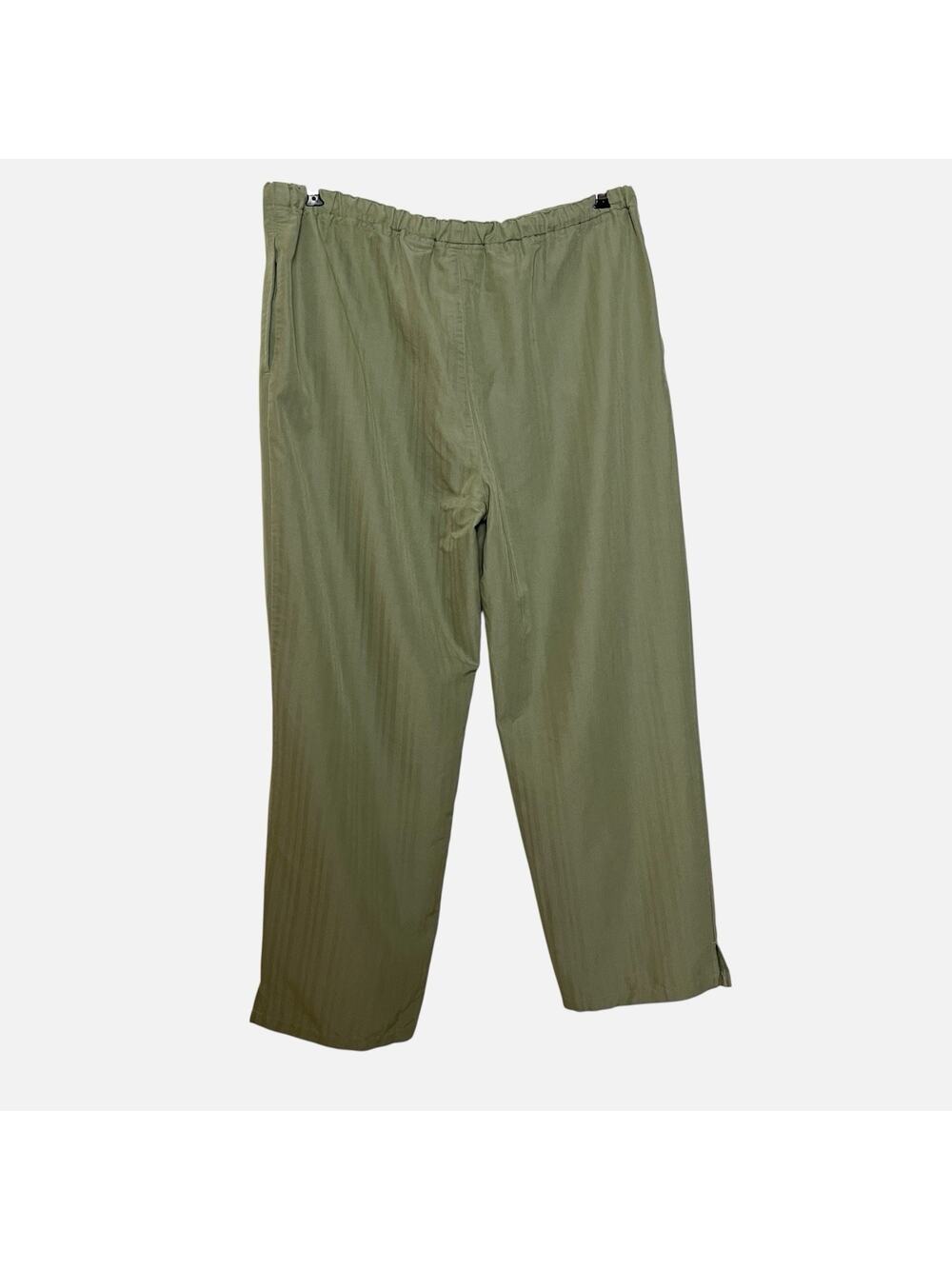 Sunset Cove Pants Womens Large Green Elastic Drawstring Waist Beachy Resort